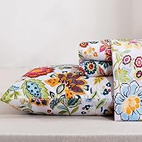 JSD 6 Piece Yellow Floral Print Sheet Set Queen Size, Soft Botanical ...