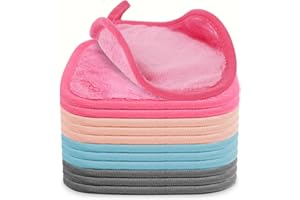 Puomue Makeup Remover Cloth 12 Pack, Ultra Soft and Reusable Microfiber Makeup Remover Towels for All Skin Types, Perfect Fac