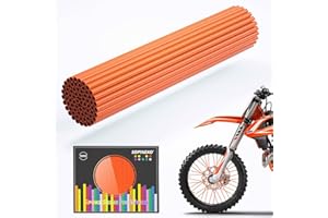 SOPINEKO 72Pcs Spoke Skins Covers Spoke Wraps Wheel Decoration for Motorcycle Bicycle Dirt Bike Wheelchair(Orange)
