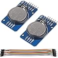 2PCS DS3231 AT24C32 IIC RTC Module Clock Timer Memory Module Beats Replace DS1307 I2C RTC Board with Male to Female Jumper Wire Cable
