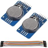 2PCS DS3231 AT24C32 IIC RTC Module Clock Timer Memory Module Beats Replace DS1307 I2C RTC Board with Male to Female Jumper Wire Cable