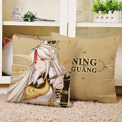 Amazon 原神 凝光 正方形 クッション 抱き枕 アニメ グッズ 50 50cm 本体付き アニメ 萌えグッズ 通販