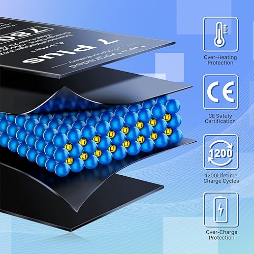 Battery for iPhone Plus, Upgraded 7800mAh Ultra High Capacity Li-Polymer  Battery Replacement for iPhone Pl