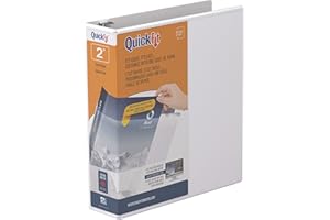 QuickFit Clear-View Binder, 3-Ring Binder, Round Ring, 2 Inch, White