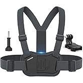 Sametop Chest Mount Harness Strap Body Mount Chesty Compatible with GoPro Hero 13 12 11 10 9 8 7 6 5 Session AKASO DJI Osmo A