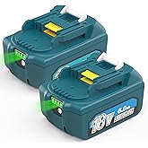 CHAUNVEN 2Pack 6.0Ah Replacement for Makita 18V Lithium Battery, Compatible with Makita 18v Tools and Charger BL1860B BL1815 BL1820 1830B 1840B 1850B (Blue)