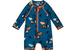 Deux par Deux Long Sleeve One-Piece Rash Guard for Toddlers and Kids