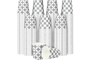 BYSNOW 300 Pack 5 oz Paper Cups, Disposable Bathroom Cups, Small Mouthwash Cups for Bathroom, Thick and Sturdy Snack Cups for Daily Use (Checkered 300Count)