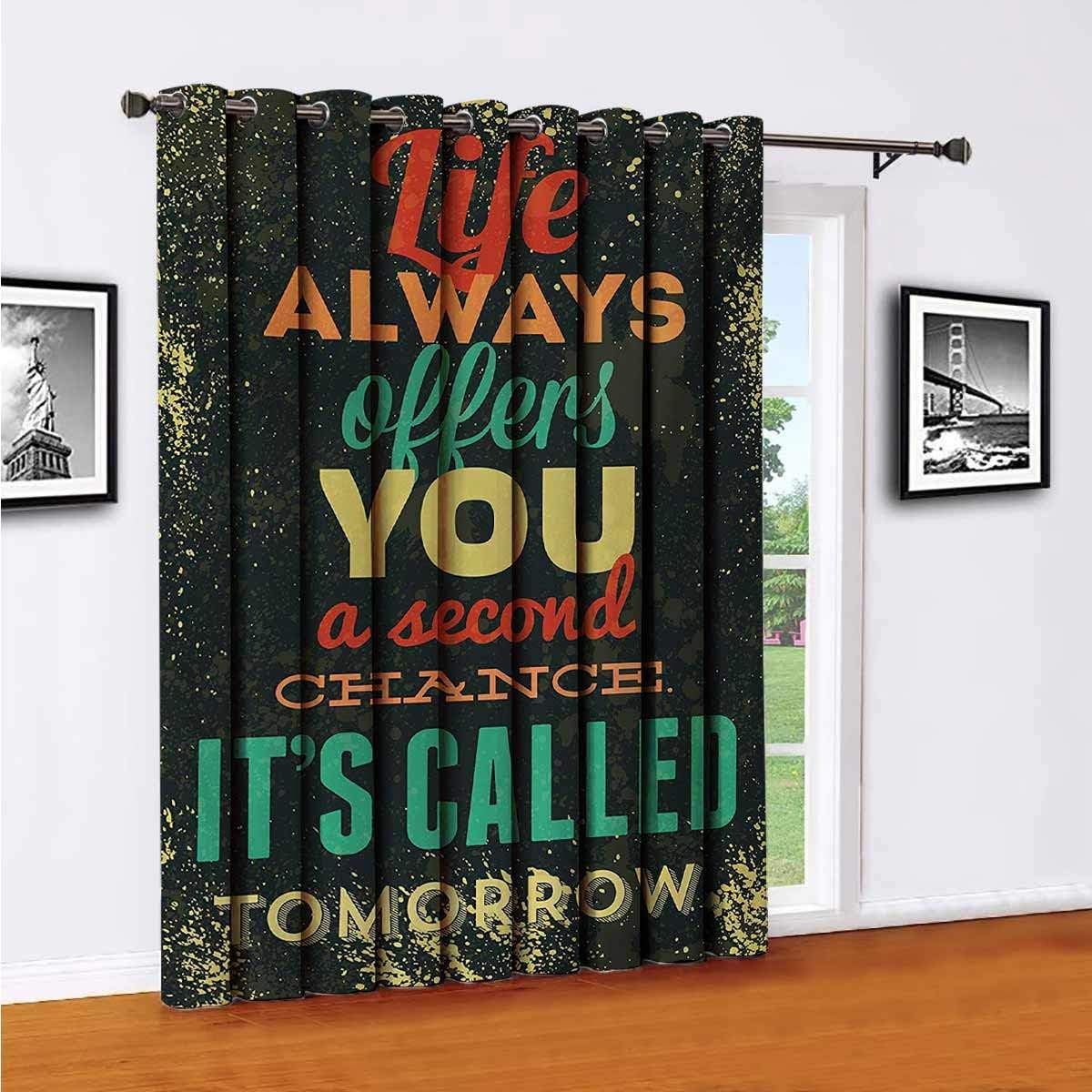 Grunge Shading Insulated Curtain Life Always Offers You a Second Chance Its Called Tomorrow