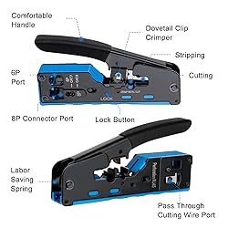 RJ45 Crimp Tool PassThrough,Cat7 Cat6A Cat6 Cat5e