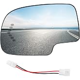 TOP-MAX Driver Side Mirror Glass Replacement for 2003-2006 Chevy Silverado GMC Sierra Tahoe Yukon Suburban Avalanche Cadillac Escalade, Heated Exterior Left Mirror with Turn Signal