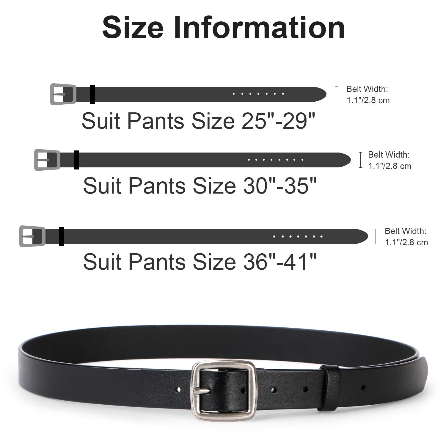 Women Leather Belt Vintage Casual Ladies Belts for Jeans Pants Square Buckle Belt For Women By JASGOOD