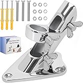316 Stainless Steel Flag Pole Holder, Marine Grade Ultra Heavy Duty Flag Pole Mount, Outside House Flag Pole Bracket, Flagpole Mounting Bracket, Outdoor Flag Holder - Mirror Polishing, 2 Position 1 in