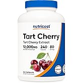 Nutricost Tart Cherry Extract (12,000mg Equivalent) 240 Capsules - Vegan, GMO-Free, Gluten-Free, 80 Servings