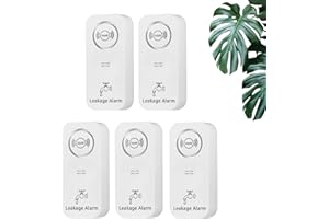 TOWODE Water Detectors Wireless 90dB Adjustable Audio Alarm Sensor, Sensitive Leak and Drip Alert for Kitchen Bathroom Basement (5 Pack)