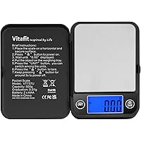 Vitafit 500g Digital Pocket Scale,Weighing Professional Since 2001, 0.01g High Accuracy Grams Scale for Multifunction: Lab,Fo