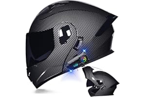 HELMETS AAREG Motorcycle Bluetooth Modular Helmet DOT Approved Dual Visor Full Face Flip up Integrated Motorcycle Helmets Double Visor Helmet Built-in Dual Speaker Microphone Waterproof Adults Men Women M-XXL