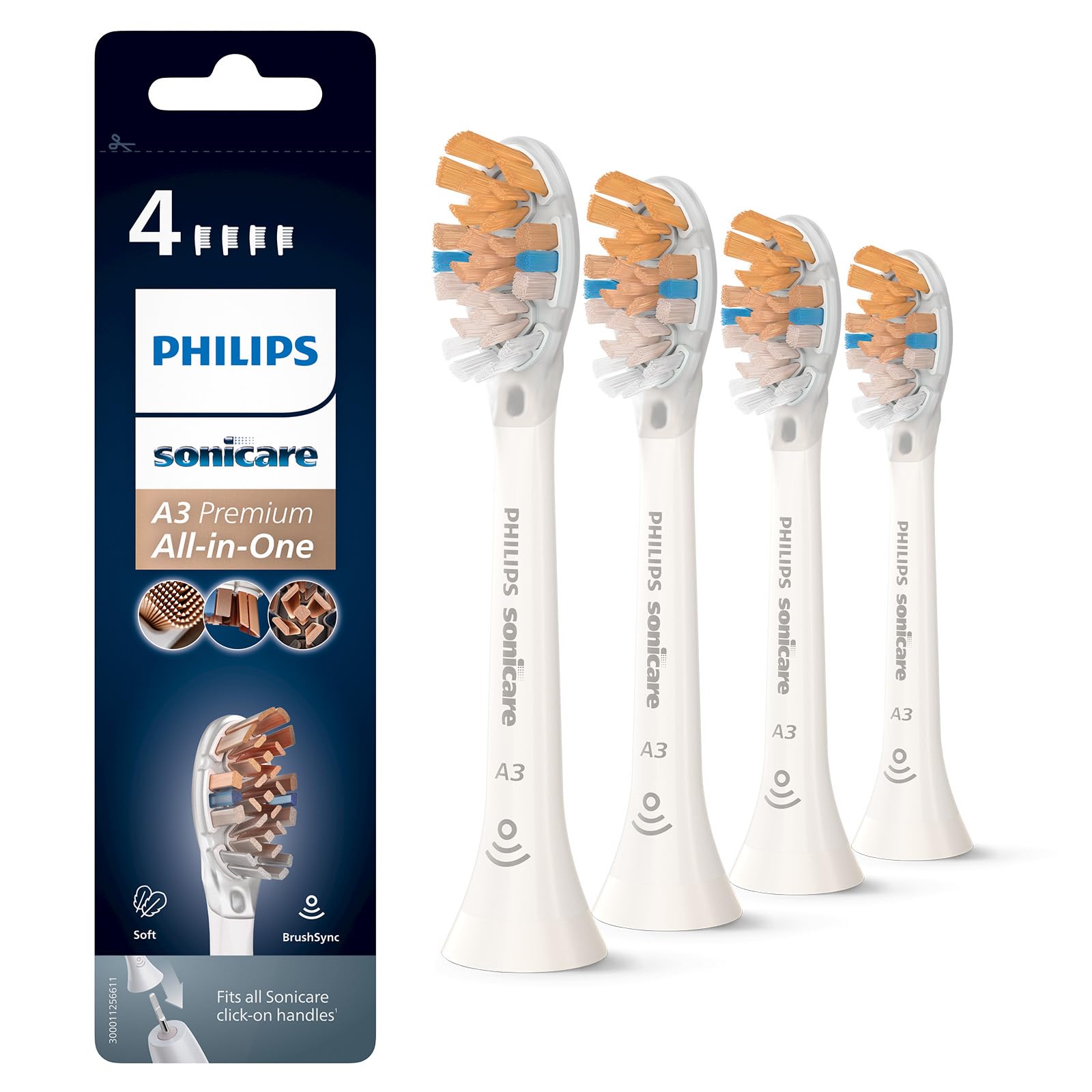 Philips Sonicare Genuine A3 Premium All-in-One Replacement Electric Toothbrush Head – Outdated Product
