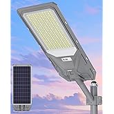 JAYNLT X-12000W Solar Street Lights,6500K Commercial Parking Lot Light Dusk to Dawn,IP68 Waterproof Flood Security Street Lights Motion Sensor for PlayCourt,Farm