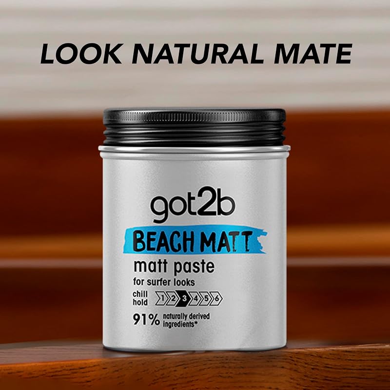 Got2b - cera beach matt setting, com efeito fosco, fixação média, não pegajosa, 100 ml