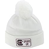 ZHATS NCAA Unisex-Adult NCAA Officially Licensed Pom Beanie Patch Defer White