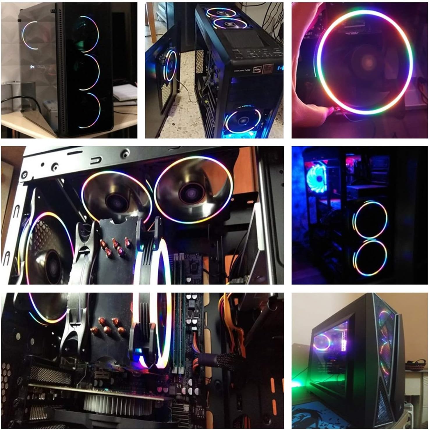 Ds Led Fans DS Wire Rainbow light RGB LED 120MM Case Fan for PC Cases, CPU Coolers ...