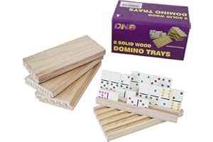DNB SPORTS DNB Wooden Domino Racks Trays - Set of 8 Holders 5 Slots per Holder - Dominoes NOT Included