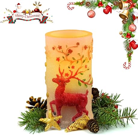 Amazon クリスマスキャンドル トナカイ キャンドルライト クリスマスライト クリスマス 飾り Ledキャンドル パーティーキャンドル 乾電池式 Ledシミュレーションキャンドル 無煙蝋燭 省エネ 長持ち タイマー機能付き Hanpure Direct キャンドルライト 通販