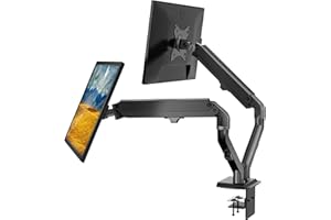 AboveTEK Dual Monitor Stand for 17"-27" Screens, Fully Adjustable Gas Spring Double Arms Monitor Fits 75/100mm VESA Mount, LC