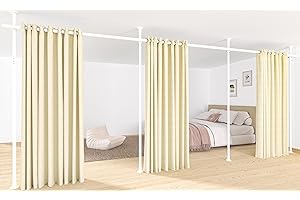 Room Divider Curtain Rod No Drilling for Wide Space, Adjustable 28-171in(W) 4-10ft(H) Heavy Duty Floor to Ceiling Tension Rod