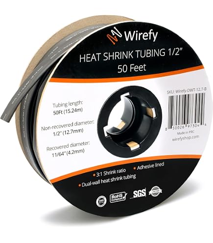 Yongli 5/8" ID White Heat Shrink Tubing (2:1 Ratio) - 4 Feet Total (2 X 24" Pieces)