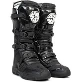 Scoyco Dirt Bike Boots for Men CE Level 1 Enduro Motocross Footwear | Shin Guard &amp; Ankle TPU Protection Full Leather