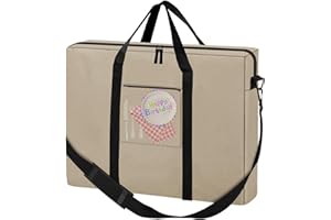 SIRUITON Folding Table Storage Bag, Portable 600D WaterProof Carry Bag for Folding Picnic/Camp Tables with Reinforcing Plate & Shoulder Strap, 36" D x 30" W x4.7 H Fits 6FT Folding Tables