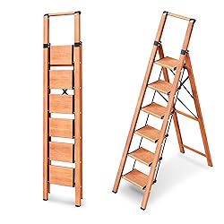 GameGem 6 Step Ladder, Aluminum Folding Step Stool