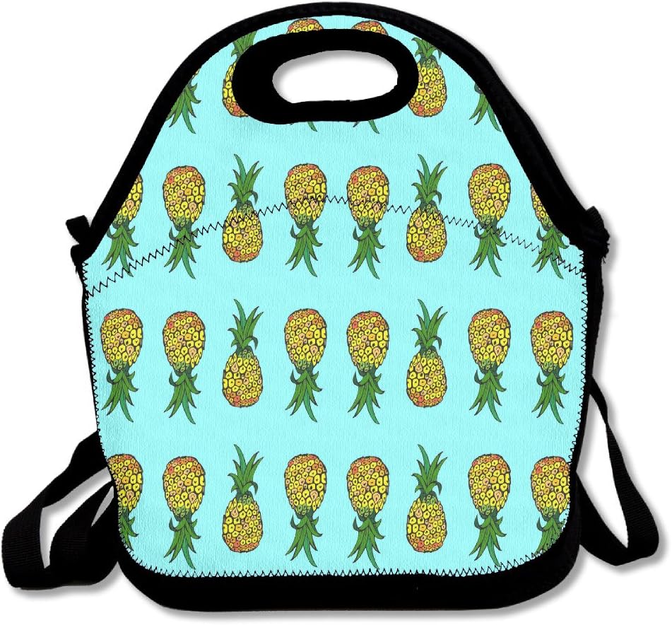 ZDTSQWY Lunch Boxes Tiny Pineapples On Turquoise Lunchbox Food Container Lunch Tote Handbag Cool Fashion Designer Lunch Box For Work, Office, School