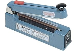 AEI American International Electric AIE-205C 8" Hand Impulse Sealer With Cutter, Equipped with a Sliding Blade, 8 Inches Max. Seal Length, 8 Mil Max. Material Thickness, 5 mm Seal Width, 600 Watts