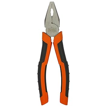 BLACK+DECKER BDHT81588 Steel 180mm Combination Pliers (Orange)