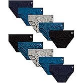 Reebok Mens Low Rise Briefs - 10 Pack Soft Mens Cotton Underwear Briefs with Supportive Contour Pouch for Everyday Wear