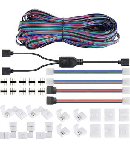 Nero 4pin LED Splitter cavo Y Splitter cavo LED Stripe connettore per