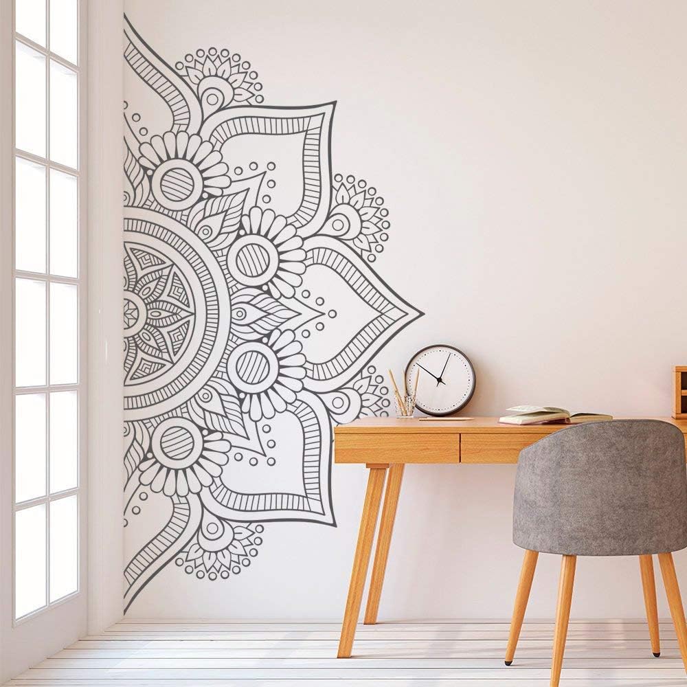 ONETOTOP Halbe Mandala Wandtattoo für Schlafzimmer Modernes Design Muster Vinyl Kunst ...