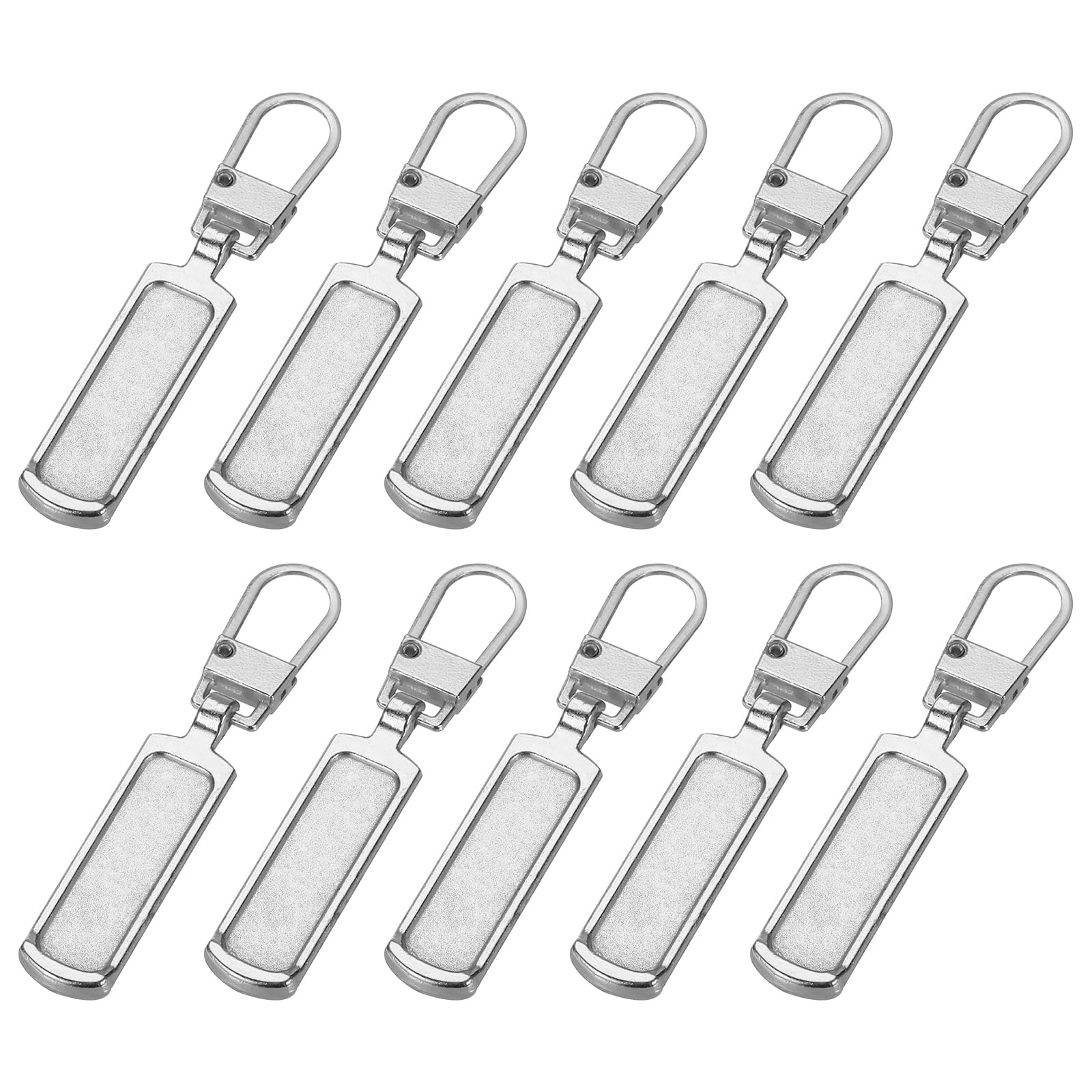 PATIKIL Zipper Pull Replacement, 10 Pcs Detachable Metal Zipper Tab Repair Kit Handle Fixer Extension for Luggage Jackets Suitcase Boots, Silver Tone