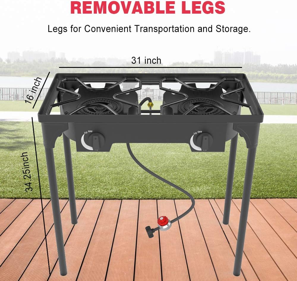 Review Outdoor & Indoor Portable Propane Stove, Single & Double Burners