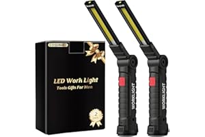 Mens Valentines Day Gift for Him, Rechargeable Work Light Magnetic Flashlight, Tools for Garage, Car Repair, BBQ, 5 Modes 360