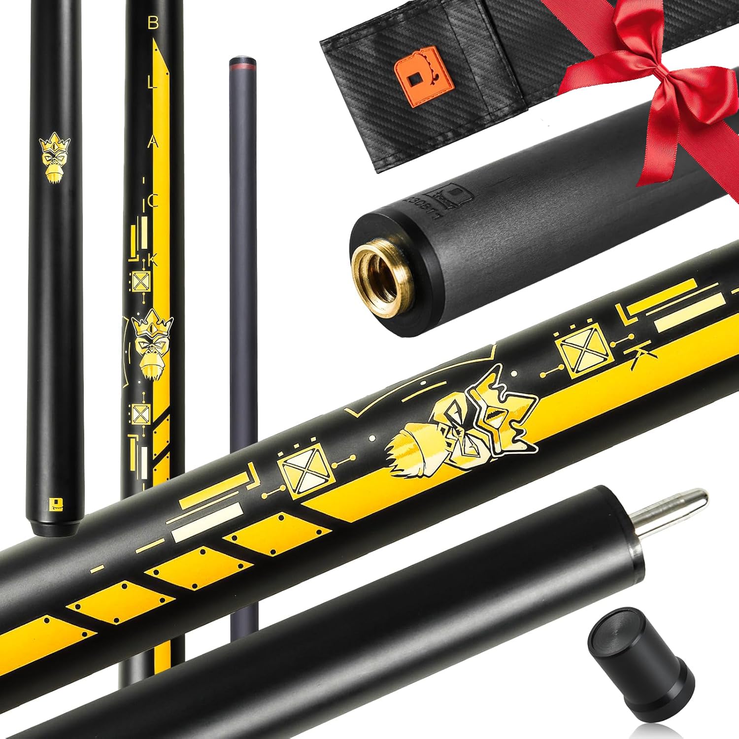 Photo 1 of Little Monster Carbon Fiber Break Jump Cue - 3 Pieces Break Pool Cue Jump Cue Stick Shaft, Low Deflection Billiard Pool Cue 12.9mm Tip with Soft Bag