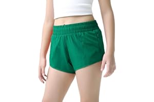 Aurefin Girls Lightweight Athletic Shorts, Quick Dry Running Shorts with Zip Pocket, Workout Sports Short for Teen Kids
