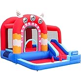 AirMyFun Inflatable Bounce House,Bouncy Castle with Air Blower,Play House with Ball Pit,Inflatable Kids Slide,Jumping Castle 