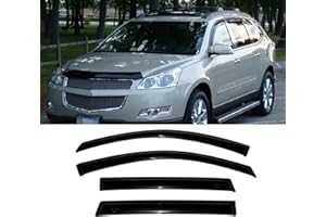 ZZDSNJ Tape-On Window Visors 4-Piece for 2009-2017 Chevrolet Traverse Sun Rain Guard Shield Shade Smoke 94161