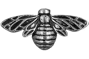 ANATOLICA Solid Brass Bee Door Knocker,6.3 Inches Wide,3.5 inches Tall (Antique Silver)