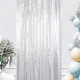 AMZLOKAE Silver Backdrop Curtains 1 Panel 2Ftx7Ft