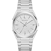 Bulova Mens Dress Classic Quartz Two Tone Stainless Steel Watch, Patterned Dial, 39mm